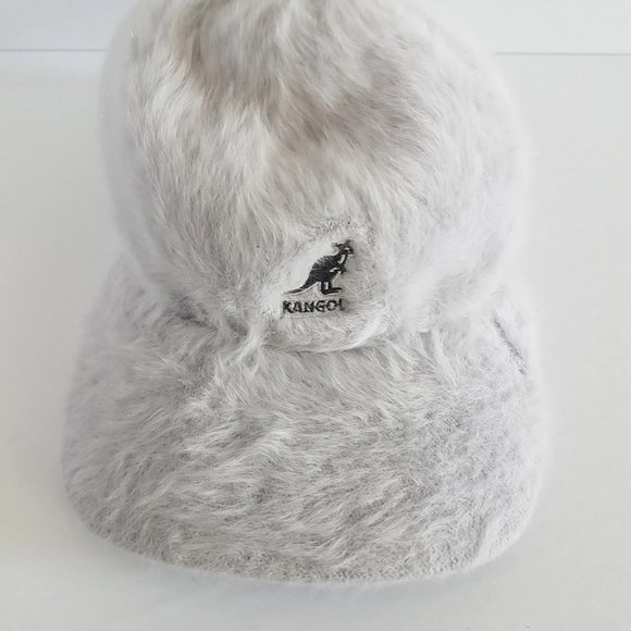 Y2K Grey Fluffy Kangol Stretch Space Cap, Size S/M Grey Angora Kangol Baseball - Picture 2 of 8